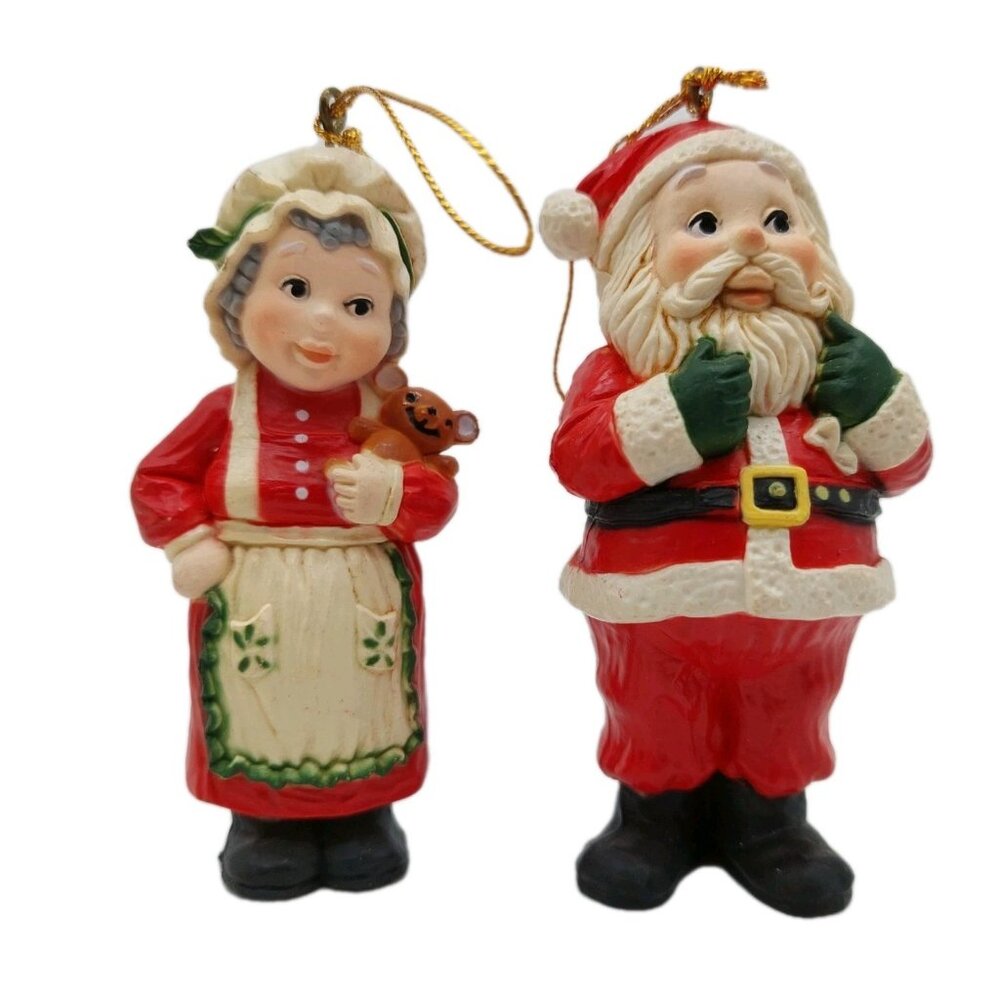 Holiday Memories Santa and Mrs. Claus Collector Ornaments Original Box